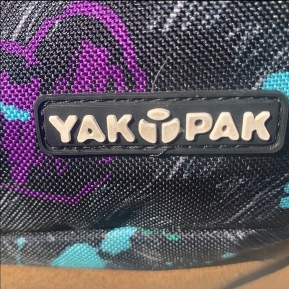 Yak Pak Black ‎ Backpack w/ Multi-Color Accents & Tan Suede Bottom - Picture 4 of 10